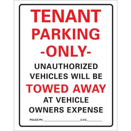 HY-KO Tenant Parking Only Sign 10" x 14" A02082